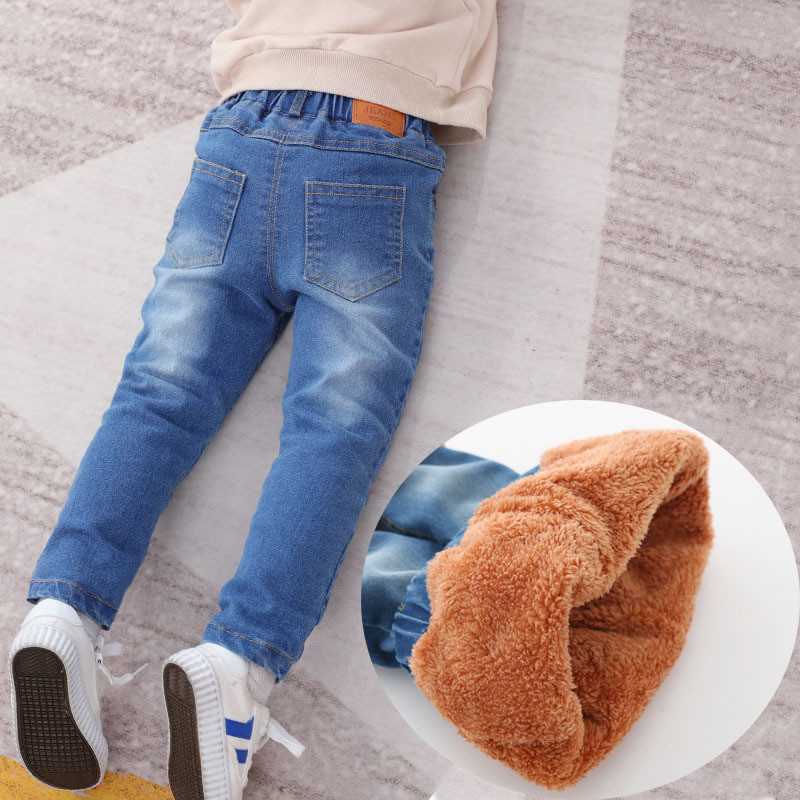 2022. Djeca, dječaci, zimske debele traper hlače, bebe, dječaci, ležerne, dobre baršunaste tople traperice, 1-5 godina