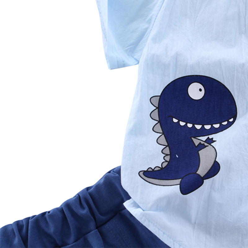 Ljetna odjeća za male dječake Top majice slatkih dinosaura Kratke plave hlače 2kom Oitfits Komplet ležerne odjeće kratkih rukava s pamučnim printom