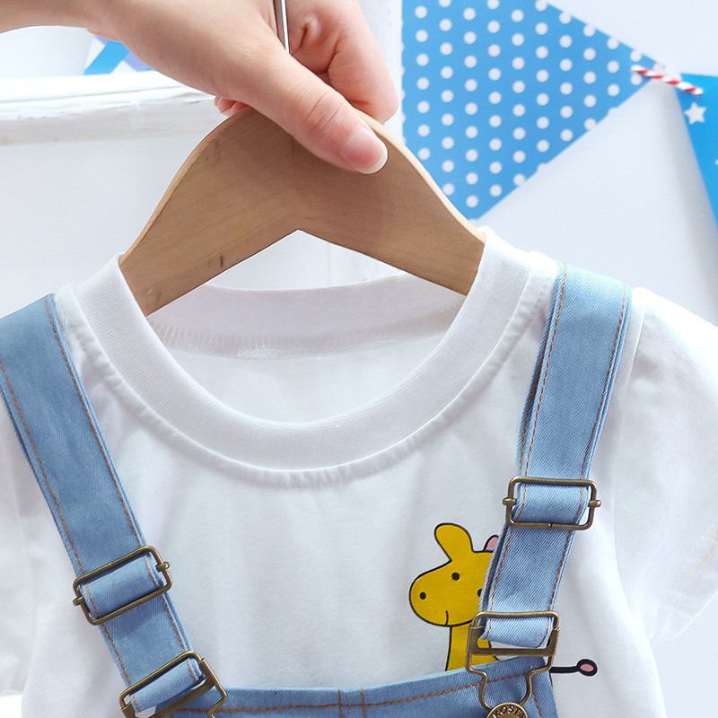 Ljetno odijelo kratkih rukava za dječake Odjeća Modna majica kratkih rukava za slatke dječake + dvodijelni komplet hlača iz crtića