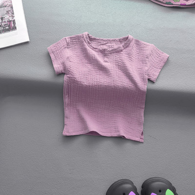 Dječja Odjeća Odijela Djevojčice Dječaci Jednobojne pamučne lanene majice i kompleti hlača Ljetni dječji ležerni dvodijelni kompleti za djevojčice Majice + hlače