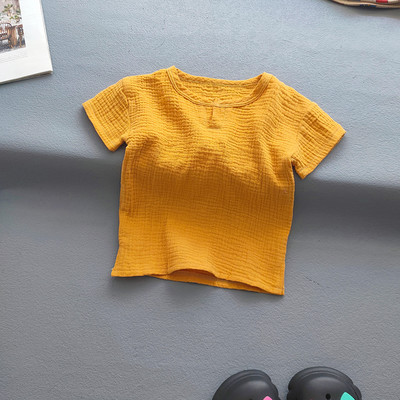 Dječja Odjeća Odijela Djevojčice Dječaci Jednobojne pamučne lanene majice i kompleti hlača Ljetni dječji ležerni dvodijelni kompleti za djevojčice Majice + hlače