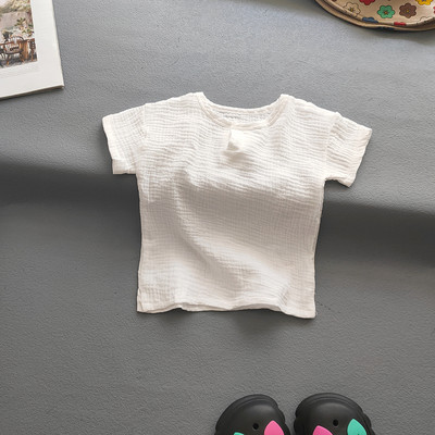 Dječja Odjeća Odijela Djevojčice Dječaci Jednobojne pamučne lanene majice i kompleti hlača Ljetni dječji ležerni dvodijelni kompleti za djevojčice Majice + hlače