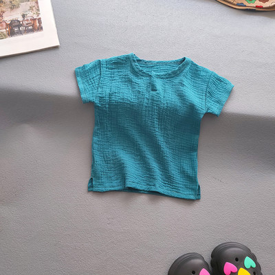 Dječja Odjeća Odijela Djevojčice Dječaci Jednobojne pamučne lanene majice i kompleti hlača Ljetni dječji ležerni dvodijelni kompleti za djevojčice Majice + hlače