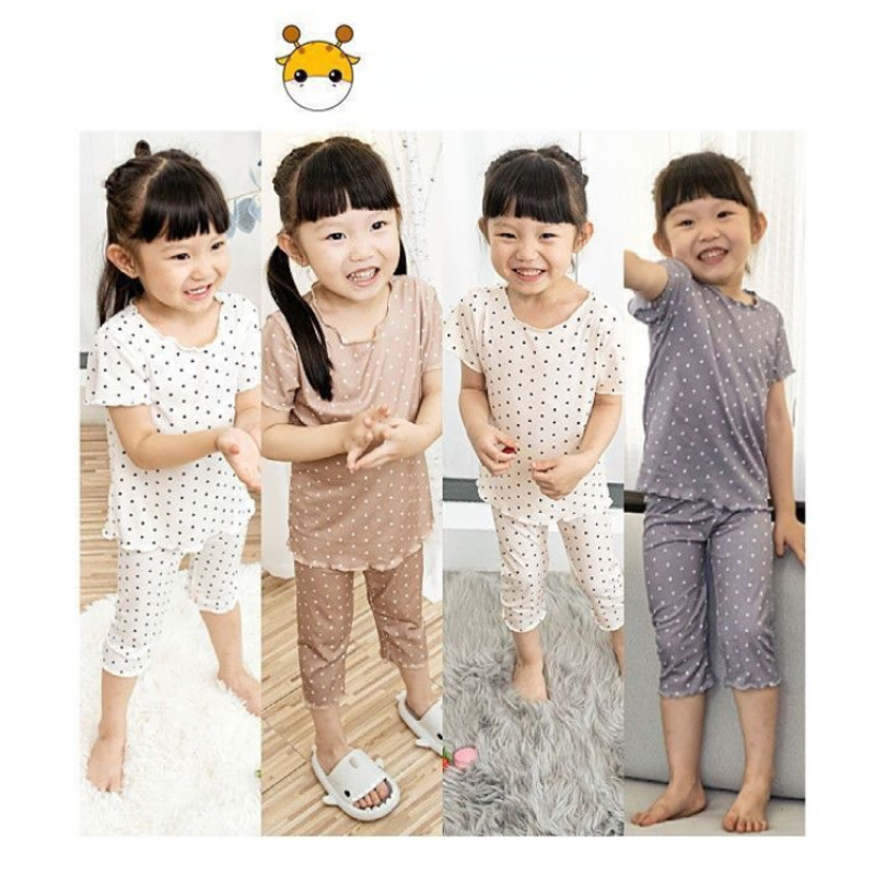 Nova spavaćica s cvjetnim odijelom, majice s punim printom za bebe, Ljetne majice za malu djecu, trendi komplet pidžama kratkih rukava, dječja kućna odjeća