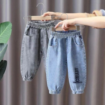 Παιδικά παντελόνια Jogger Μικρό αγόρι τζιν Stretch τζιν παντελόνι γραφικό τζιν ευέλικτο φθινοπωρινά ρούχα Βρεφικά αγόρια μόδα Casual παντελόνι