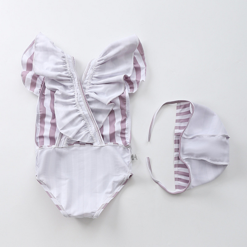 Happyflute 2~8Y mažiems kūdikiams maudymosi kostiumėlis mergaičių vienetas mergaičių maudymosi kostiumėlis su skrybėle Vaikiški maudymosi kostiumėliai Vaikiški paplūdimio drabužiai maudymosi kostiumėlis