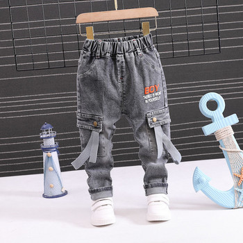 2023 Ανοιξιάτικη μόδα Αγόρια Τζιν Βρεφικά casual Παντελόνια Γράμματα κινουμένων σχεδίων Παιδική ελαστικότητα Jean Boy Παντελόνι Φθινόπωρο Παιδικό Τζιν 1-7Y