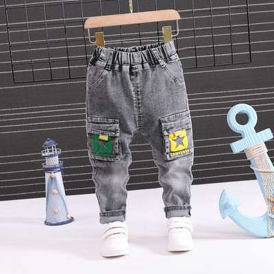 2023. Proljetna moda za dječake Traperice Dječje ležerne hlače Slova iz crtanih filmova Dječje elastične traper hlače za dječake Jesen Dječje traperice 1-7Y