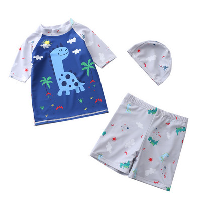 3 tk. Lastele mõeldud ujumisriided Lühikeste varrukatega ujumistrikoo Lastele Päikesekaitse UV-kaitse Beebi ujumisriided Väikelapse ujumiskostüüm poistele