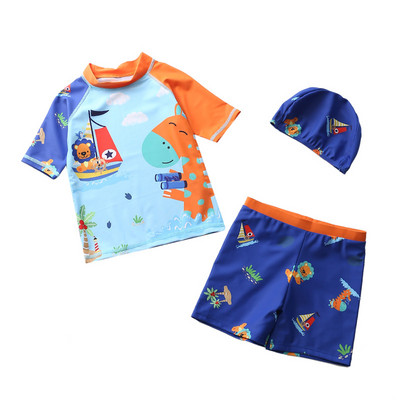 3 tk. Lastele mõeldud ujumisriided Lühikeste varrukatega ujumistrikoo Lastele Päikesekaitse UV-kaitse Beebi ujumisriided Väikelapse ujumiskostüüm poistele