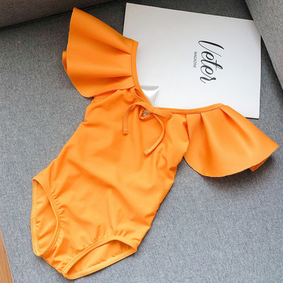 Dječja odjeća, kupaći kostimi za djevojčice, ljetna mašna, čvrsti kupaći kostim s naborima bez leđa za bebe, modna jednodijelna dječja odjeća