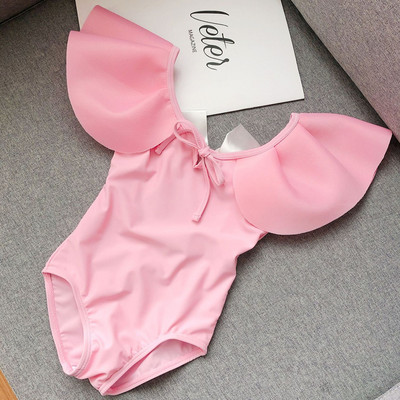Dječja odjeća, kupaći kostimi za djevojčice, ljetna mašna, čvrsti kupaći kostim s naborima bez leđa za bebe, modna jednodijelna dječja odjeća