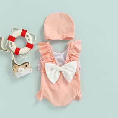 1-6 godina, ljetni kupaći kostim za malu djecu, bebe, djevojčice, kupaći kostim s mašnom i golim leđima, kupaći kostim s volanima, kupaći kostim za plažu za djevojčice D01