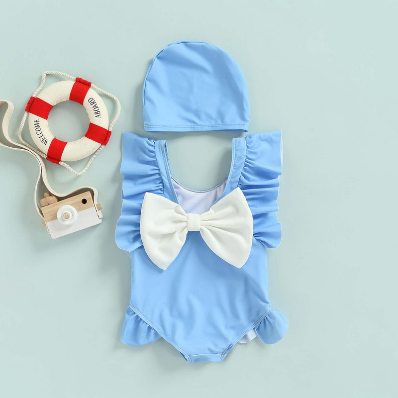 1-6 godina, ljetni kupaći kostim za malu djecu, bebe, djevojčice, kupaći kostim s mašnom i golim leđima, kupaći kostim s volanima, kupaći kostim za plažu za djevojčice D01