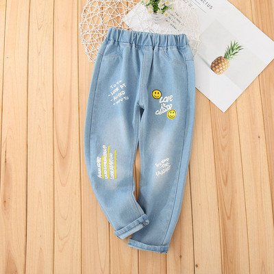 Traperice za malu djecu Traper hlače za male dječake Mekane traperice Dječja odjeća Dječje hlače iz crtića 2 3 4 5 6 godina Traperice s grafitima za dječake