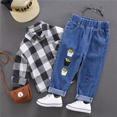 Traperice za malu djecu Traper hlače za male dječake Mekane traperice Dječja odjeća Dječje hlače iz crtića 2 3 4 5 6 godina Traperice s grafitima za dječake