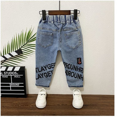 Traperice za malu djecu Traper hlače za male dječake Mekane traperice Dječja odjeća Dječje hlače iz crtića 2 3 4 5 6 godina Traperice s grafitima za dječake