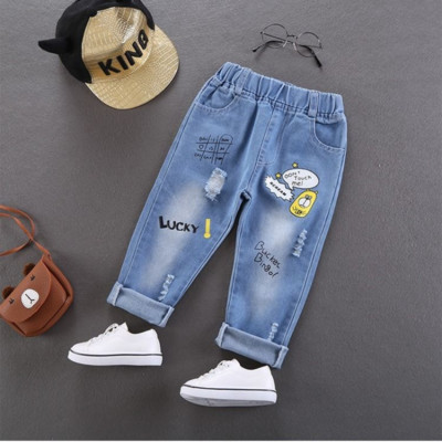 Traperice za malu djecu Traper hlače za male dječake Mekane traperice Dječja odjeća Dječje hlače iz crtića 2 3 4 5 6 godina Traperice s grafitima za dječake