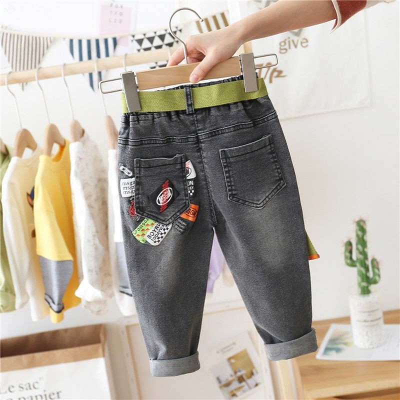 Traperice za malu djecu Traper hlače za male dječake Mekane traperice Dječja odjeća Dječje hlače iz crtića 2 3 4 5 6 godina Traperice s grafitima za dječake