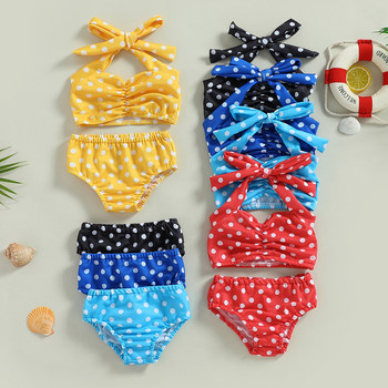 Ma&Baby 0-3Y Toddler Infant Kid Baby Girls Swimsuit Dot Print Bikinis Sets Летни бански костюми за новородени момичета Плажно облекло Бански костюм