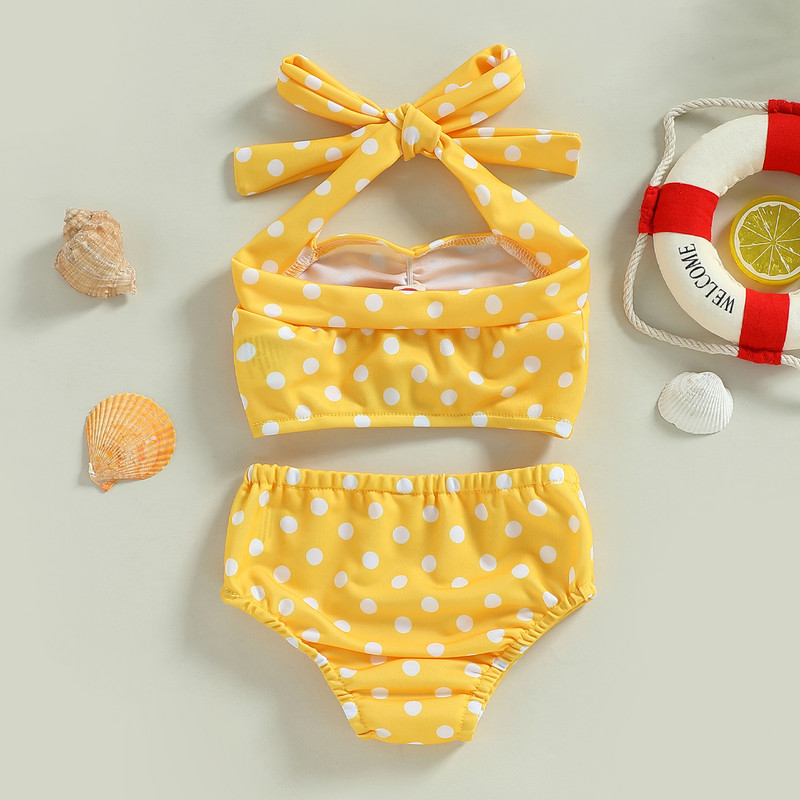 Ma&Baby 0-3Y Dojenčad, Djeca, Djevojčice, Kupaći kostim S printom na točkice, Ljetni kupaći kostimi za novorođenčad, Kupaći kostimi za plažu