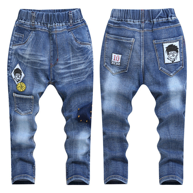 IENENS Gyerek Fiú Farmer Tavaszi ruha Gyermek Farmer Ruházat Hosszú nadrágok Baby Boy Alkalmi nadrágok Lihgt Color Stertch Jeans