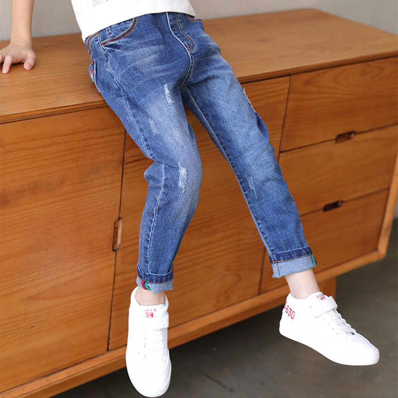 IENENS Kids Traperice za dječake Klasične hlače Traper Odjeća Dječja modna odjeća za dječake Ležerne Bowboy duge hlače 5-13Y