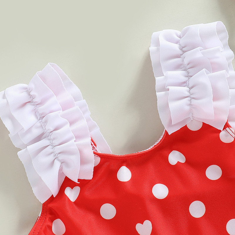 2-7 éves gyermek fürdőruha, lányok bikini szett 2023 nyári leopárd/szívmintás fodros sling fürdőruha gyermek fürdőruha baba strandruha