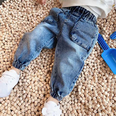 Fiúnadrágok Gyerekek Őszi tavaszi ruhák Nadrágok Gyermek Farmernadrágok Baba Fiúhoz Farmer kisgyermekek kék