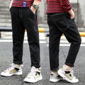 Dječje jesenske traperice za dječake Skinnys Crne traper hlače za tinejdžere Odjeća za dječake 10 12 godina Skinny Jeans Modne ležerne hlače za van