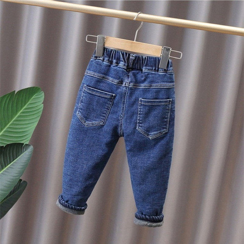 Designer farmer nadrágok fiúk farmerek termofarmerek csecsemő fiú őszi ruhák meleg steppelt téli hárem nadrág alkalmi fekete kék farmer