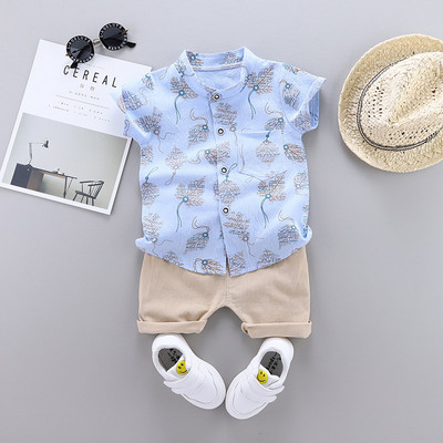 Beebipoiste riiete komplektid Poiste ülikond Suvine vabaaja riided Komplekti lühikesed püksid 2 TK Beebiriietus poistele Imikuülikonnad Lasteriided
