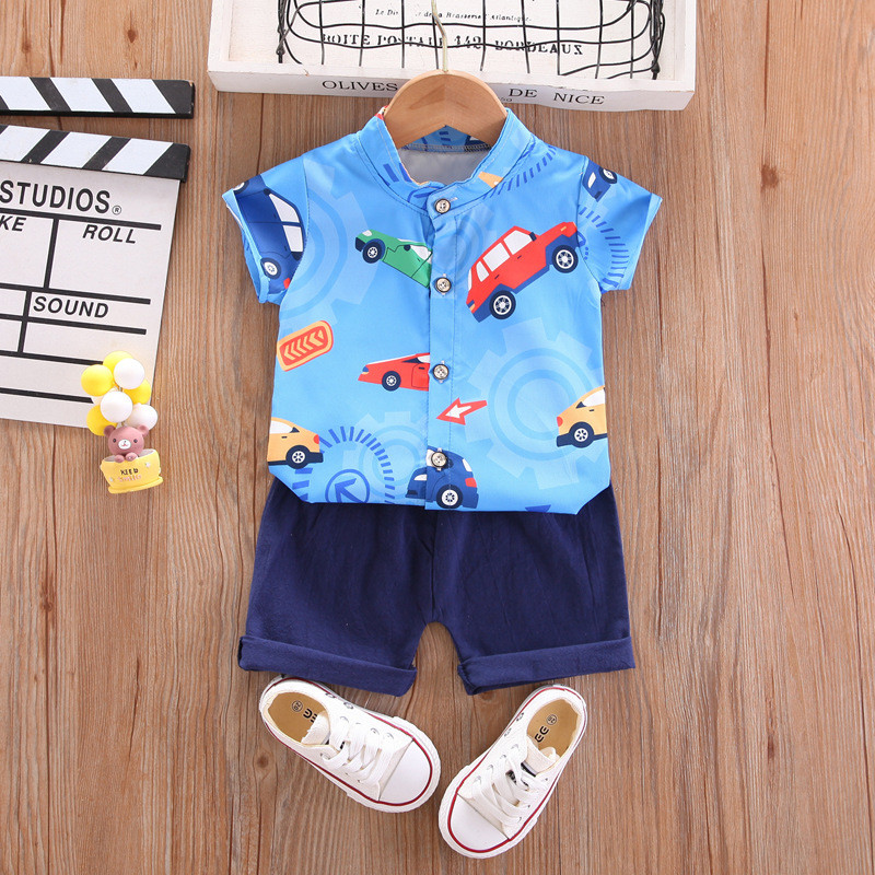 Beebipoiste riiete komplektid Poiste ülikond Suvine vabaaja riided Komplekti lühikesed püksid 2 TK Beebiriietus poistele Imikuülikonnad Lasteriided