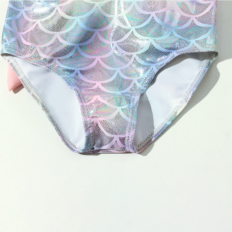 Vară Sirenă Pește Solzi Costum de baie Fete Costum de baie dintr-o bucată Bikini Copii Înot 3 buc Bikini Costum de baie Costume de înot