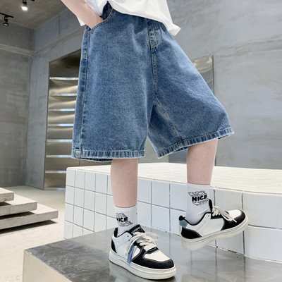 Ljetne traperice za dječake Jednobojne traper kratke hlače za dječake Ležerni stil Dječje traperice Dječja tinejdžerska odjeća 6 8 10 12 14