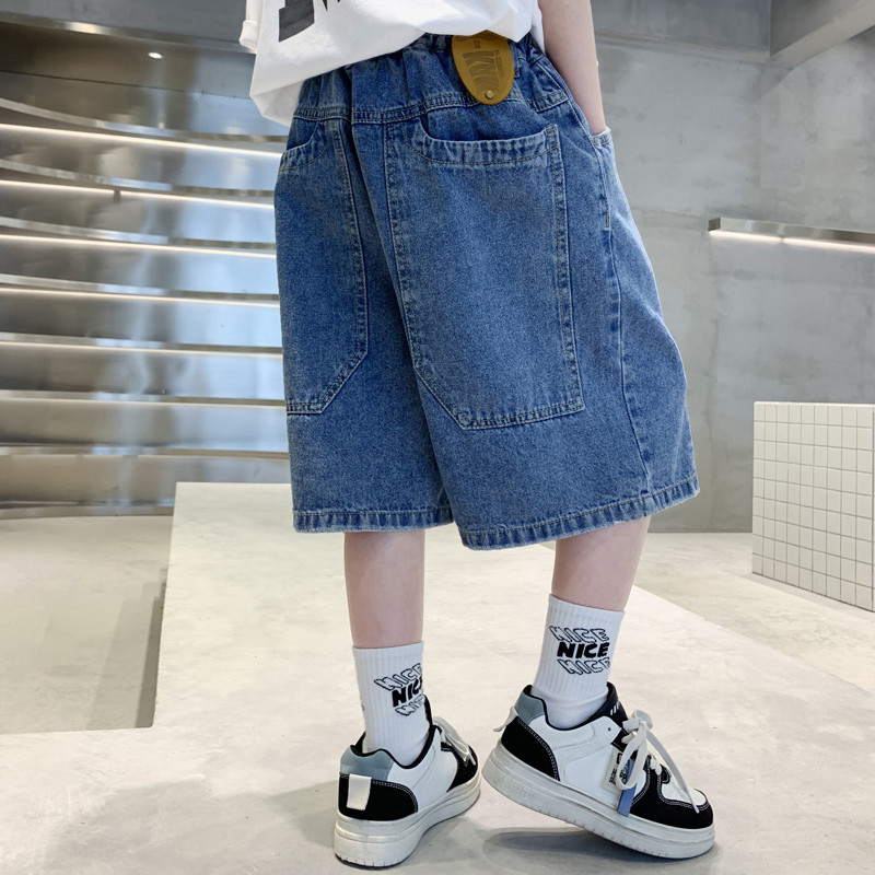 Ljetne traperice za dječake Jednobojne traper kratke hlače za dječake Ležerni stil Dječje traperice Dječja tinejdžerska odjeća 6 8 10 12 14