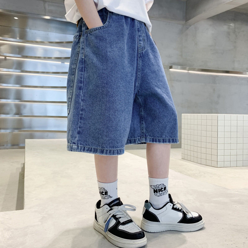 Ljetne traperice za dječake Jednobojne traper kratke hlače za dječake Ležerni stil Dječje traperice Dječja tinejdžerska odjeća 6 8 10 12 14