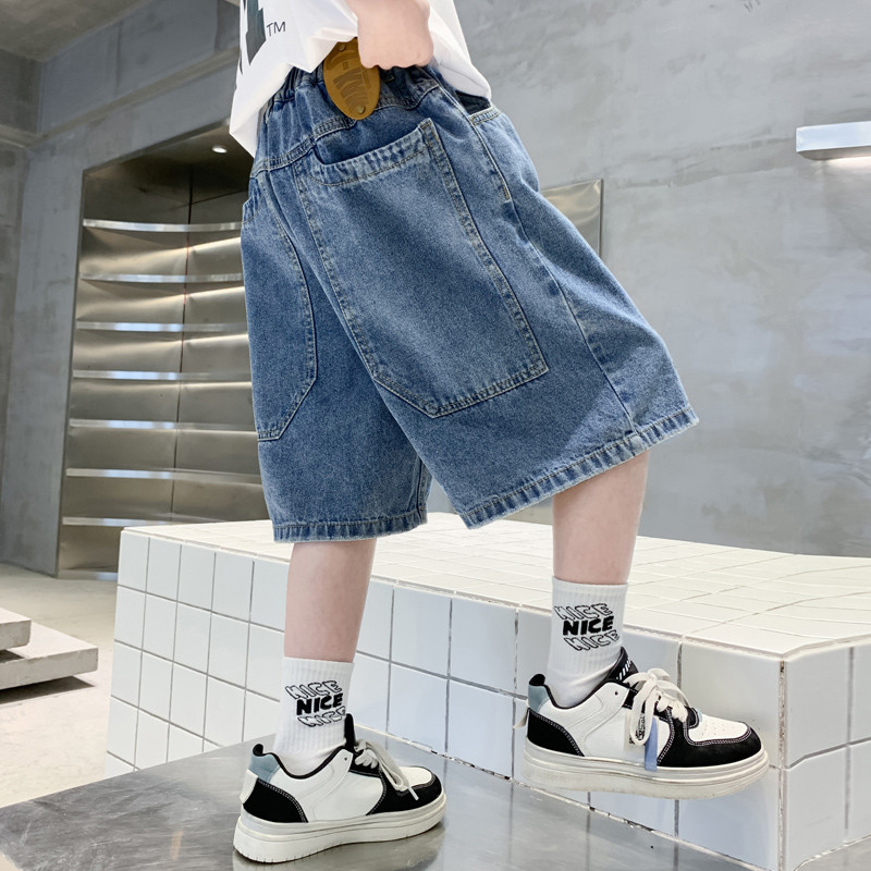 Ljetne traperice za dječake Jednobojne traper kratke hlače za dječake Ležerni stil Dječje traperice Dječja tinejdžerska odjeća 6 8 10 12 14