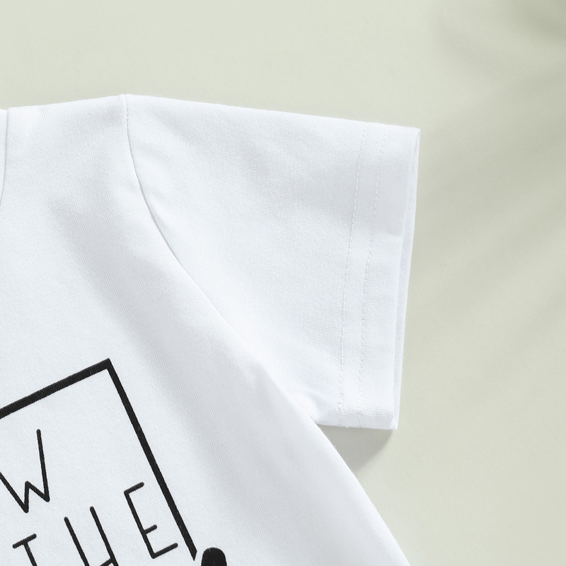 Citgeett Ljetna odjeća za malu djecu i dječake Majica kratkih rukava s printom slova i komplet odjeće s kratkim rukavima s kravljim printom