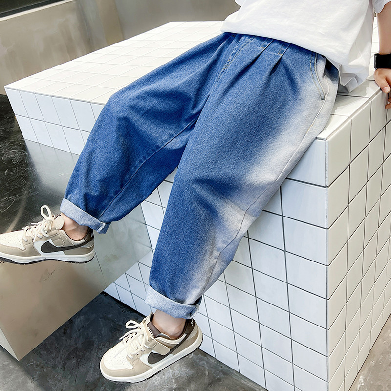 Traperice za dječake Jednobojne traperice za dječake Proljeće Jesen Traperice Dječja ležerna dječja odjeća 6 8 10 12 14