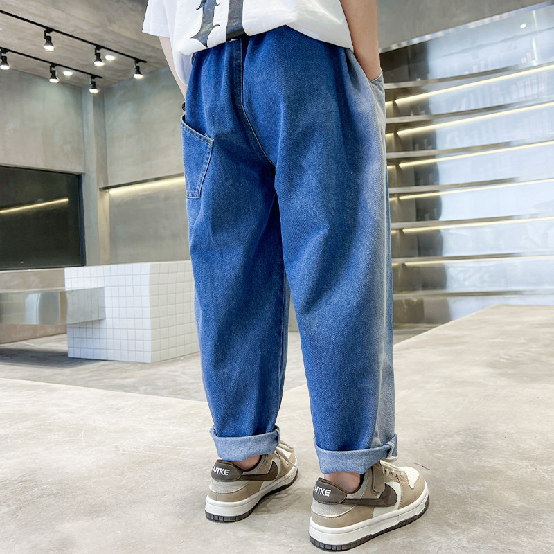 Traperice za dječake Jednobojne traperice za dječake Proljeće Jesen Traperice Dječja ležerna dječja odjeća 6 8 10 12 14