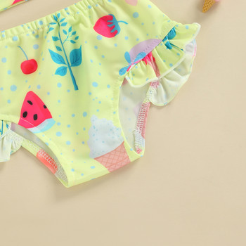0-3Y Baby Girls Swimwear 2022 Summer Fruit printed βολάν Σετ μπικίνι Παιδικά ρούχα παραλίας Βρεφικά μαγιό Παιδικά μαγιό
