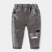 2023. Proljeće Jesen Novo 3 4 6 8 10 12 godina Dječja odjeća Dječje traper duge hlače Modne traper hlače s pismom za dječake