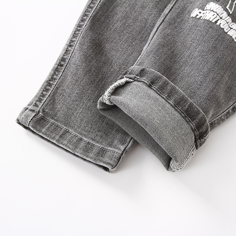 2023. Proljeće Jesen Novo 3 4 6 8 10 12 godina Dječja odjeća Dječje traper duge hlače Modne traper hlače s pismom za dječake