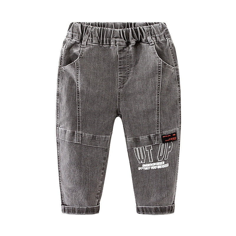 2023. Proljeće Jesen Novo 3 4 6 8 10 12 godina Dječja odjeća Dječje traper duge hlače Modne traper hlače s pismom za dječake