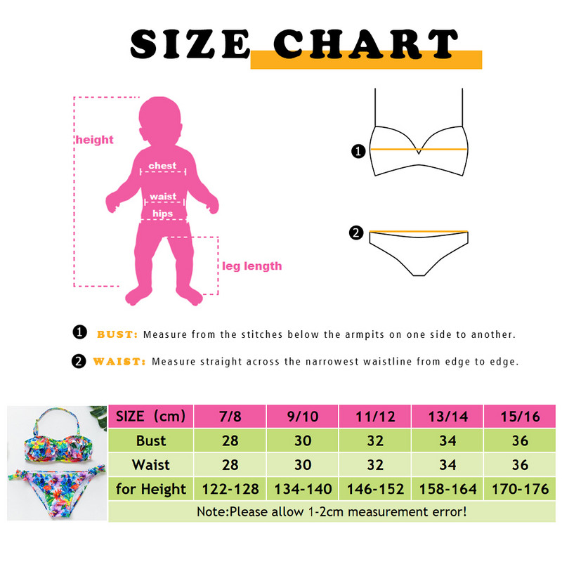 Bikini kupaći kostim za djevojčice od 7 do 16 godina Flamingo dječji bikini set za velike tinejdžerice s podstavama
