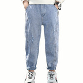 Džinsai berniukui Vienspalviai berniukui Vaikiški Džinsai Laisvalaikio stiliaus Džinsai Vaikiški Pavasaris Ruduo Vaikiški Drabužiai 6 8 10 12 14