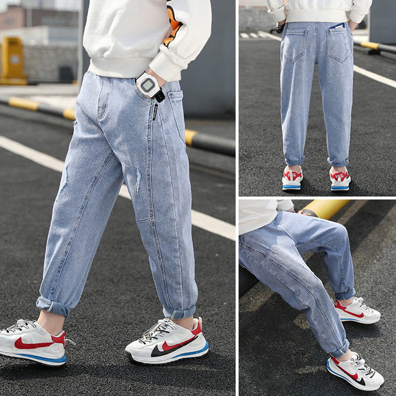 Džinsai berniukui Vienspalviai berniukui Vaikiški Džinsai Laisvalaikio stiliaus Džinsai Vaikiški Pavasaris Ruduo Vaikiški Drabužiai 6 8 10 12 14