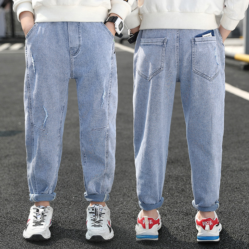 Džinsai berniukui Vienspalviai berniukui Vaikiški Džinsai Laisvalaikio stiliaus Džinsai Vaikiški Pavasaris Ruduo Vaikiški Drabužiai 6 8 10 12 14