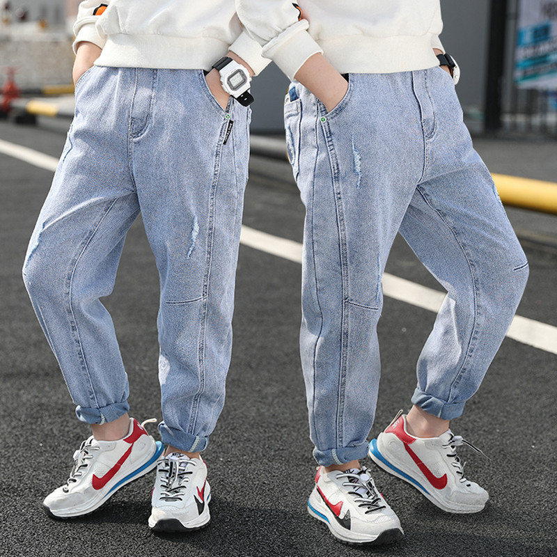 Džinsai berniukui Vienspalviai berniukui Vaikiški Džinsai Laisvalaikio stiliaus Džinsai Vaikiški Pavasaris Ruduo Vaikiški Drabužiai 6 8 10 12 14